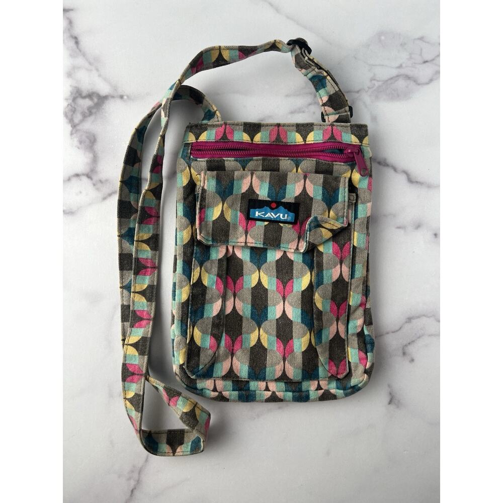Kavu Canvas Crossbody Shoulder Messenger Purse Handbag Bag Colorful 11x9